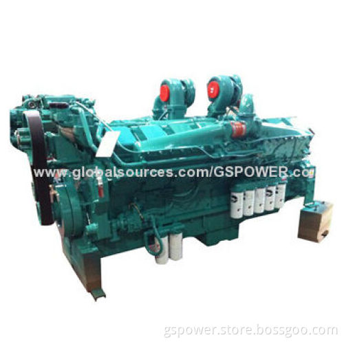 4-cycle vee 16-cylinder turbocharged marine engine for generator